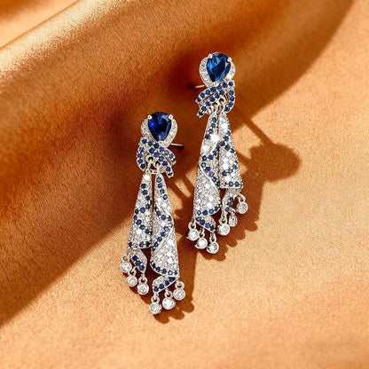 **Pendientes de satén vintage con sensación artesanal y de alta gama, diseño exclusivo de joyería, estilo étnico, con aguja de plata S925.**