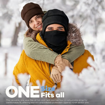 Capucha forrada con cuello/bufanda integrada, para hombre y mujer, abrigo térmico de otoño-invierno, protege cuello y cara contra el viento; ideal para ciclismo y uso diario.