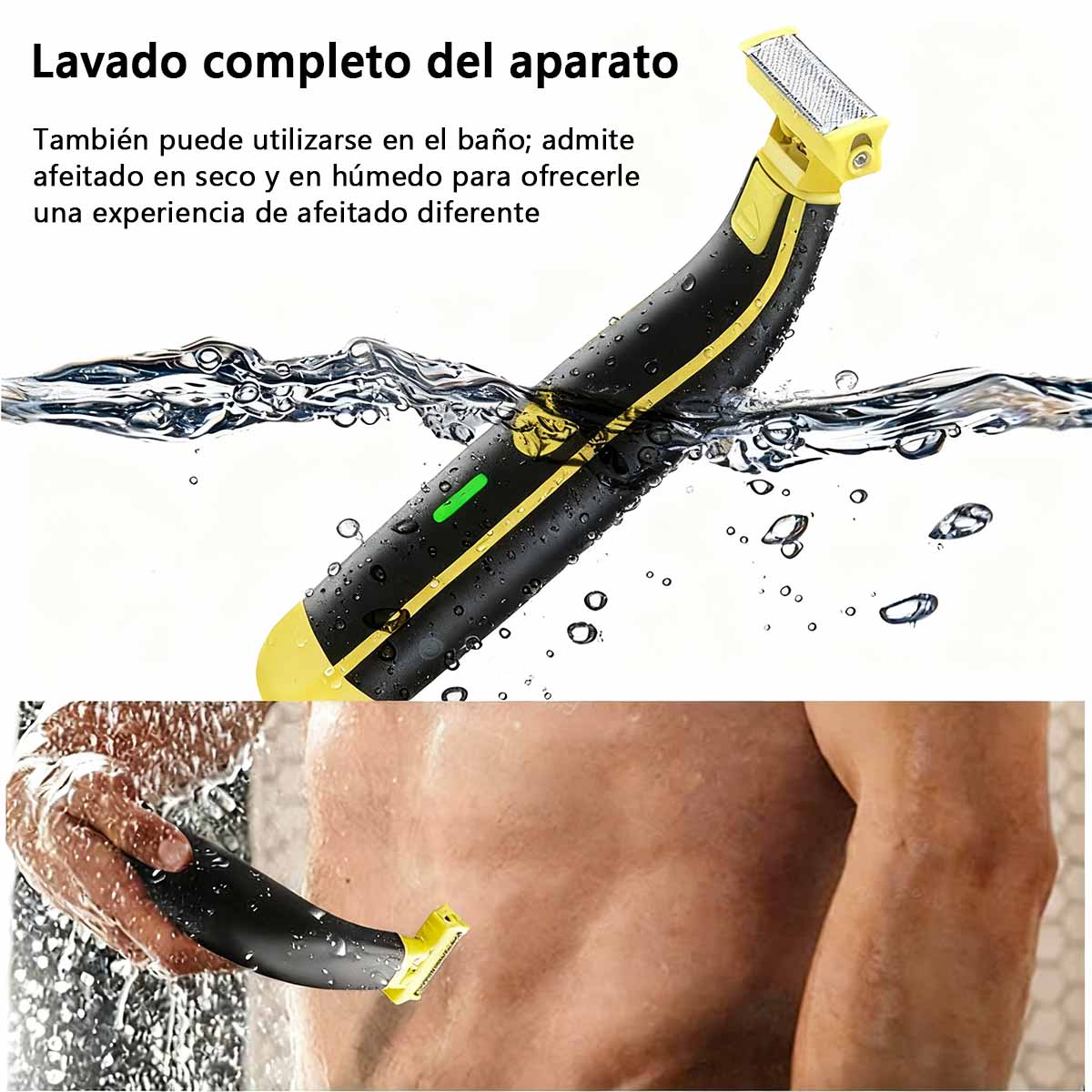 Nueva recortadora masculina, recargable por USB, lavable en todo el cuerpo; afeitadora eléctrica para piernas, rostro y vello corporal.