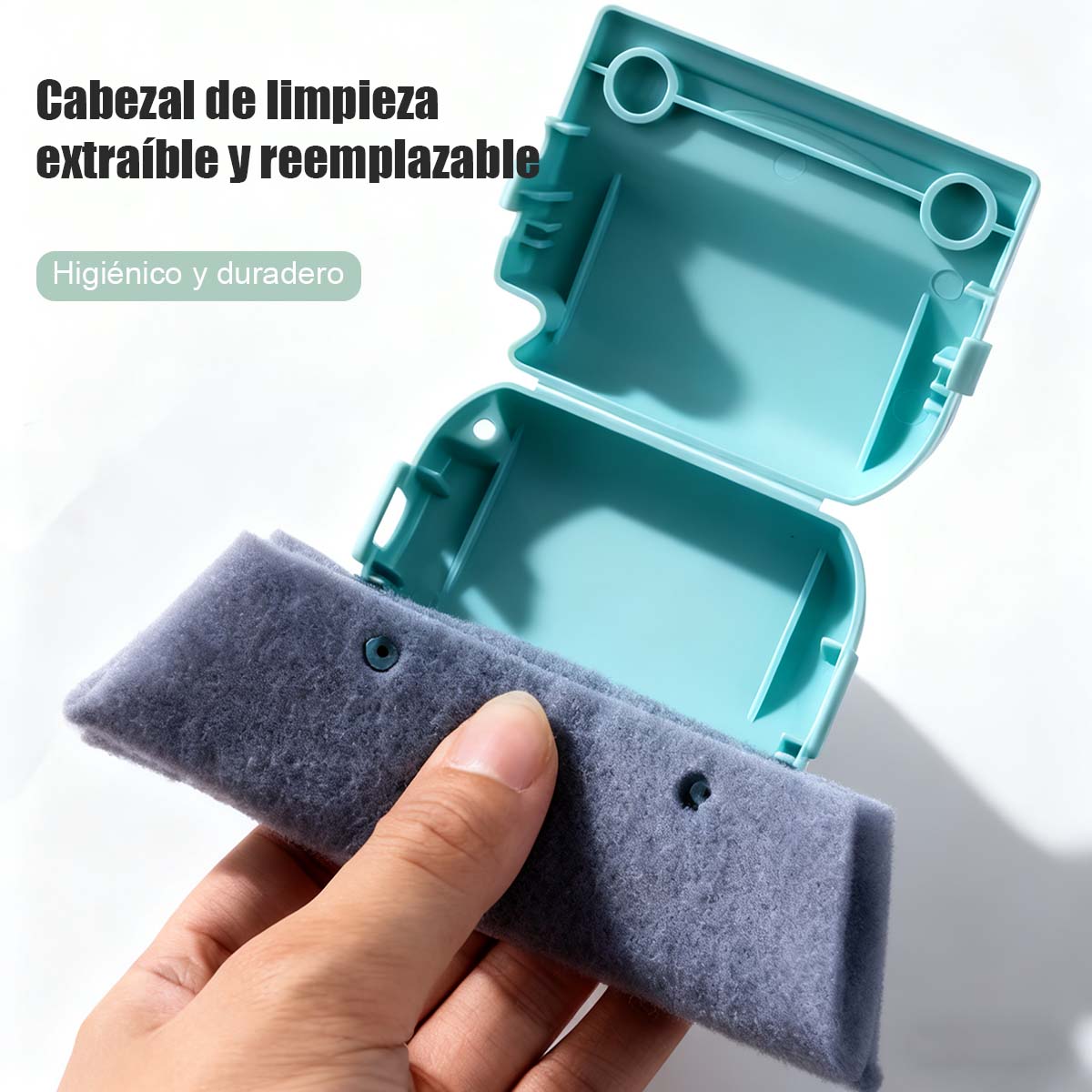 Cepillo limpiador para ranuras, esquinas y canales de ventanas