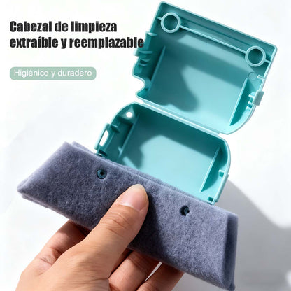 Cepillo limpiador para ranuras, esquinas y canales de ventanas