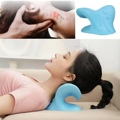 Almohada de masaje cervical en forma de C para uso doméstico, estiramiento por gravedad y presión de dedos, masajeador cervical para cuello y hombros.