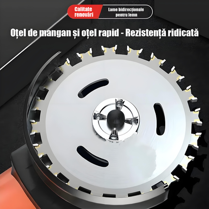 Lamă de ferăstrău pentru tâmplărie, dințată dublu-sens, 4 inch, din aliaj dur cu particule de diamant, specială pentru plăci ecologice fără vopsire, tăiere fără crăpături și fără asperități.