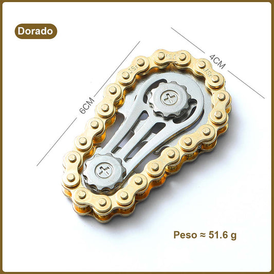Juguete antiestrés de giroscopio con cadena de engranaje para los dedos.