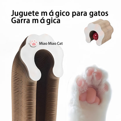 Rascador tipo cama para gatos, resistente al desgaste y sin dejar migas, juguete para juego autónomo y alivio de aburrimiento, tabla de arañado de cartón corrugado.