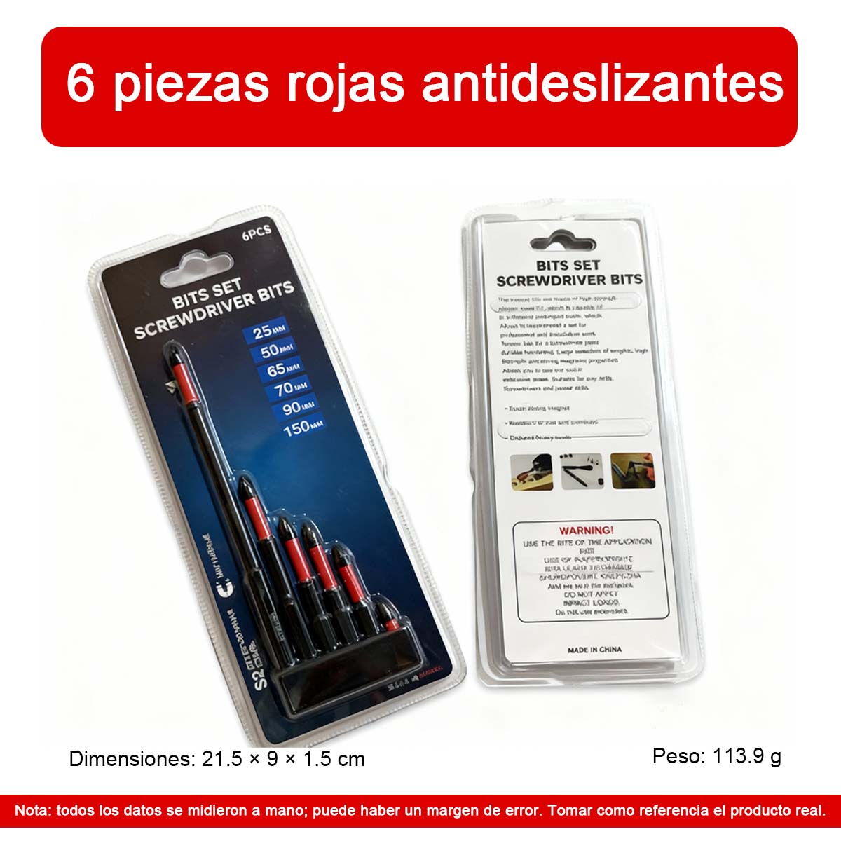 "Juego de puntas magnéticas de alta fuerza, cabezal Phillips S2 de alta dureza, para destornillador eléctrico y taladro eléctrico, set de tornillos"