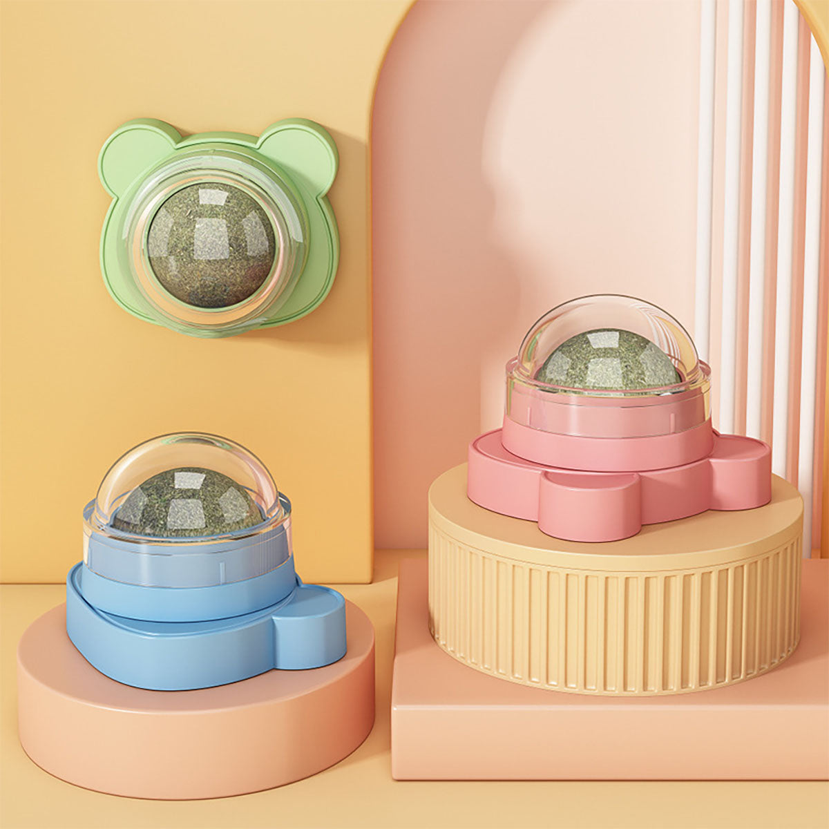 Pelota de hierba gatera, juguete para gatos, limpia dientes y molares, resistente y duradero, para aliviar el aburrimiento y activar la diversión de los gatos y gatitos.