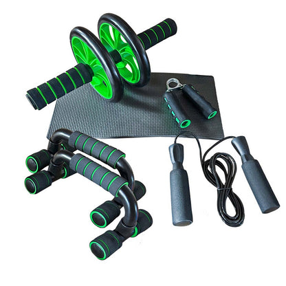 Kit de Entrenamiento Abdominal: Rueda Abdominal + Soporte para Flexiones con Empuñaduras Esponjosas.