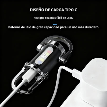 Linterna mini de bolsillo con llavero colgante portátil para exteriores, recargable y multiusos de emergencia