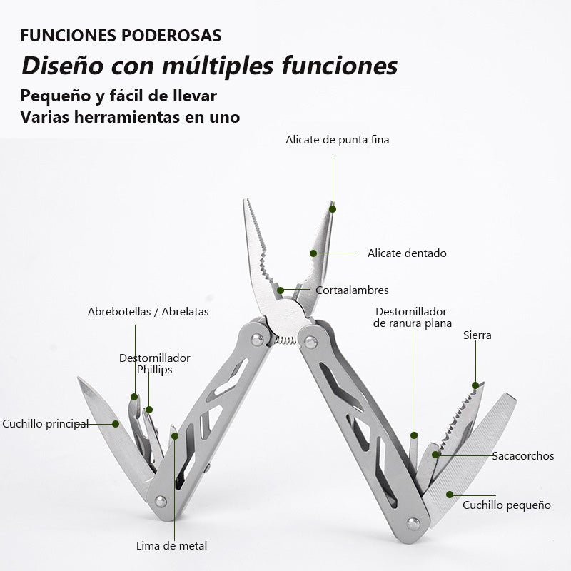 Alicates multifuncionales plegables, herramientas portátiles de acero inoxidable, pelacables, alicates eléctricos EDC y alicates para exteriores.