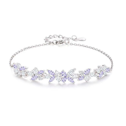 **Pulsera femenina con diseño de glicinia y sonrisa – Estilo moderno de lujo ligero, brazalete de moda, minimalista y con encanto, tendencia en redes**