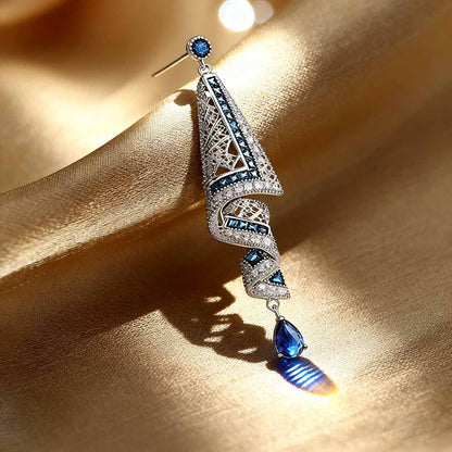 **Pendientes de satén vintage con sensación artesanal y de alta gama, diseño exclusivo de joyería, estilo étnico, con aguja de plata S925.**