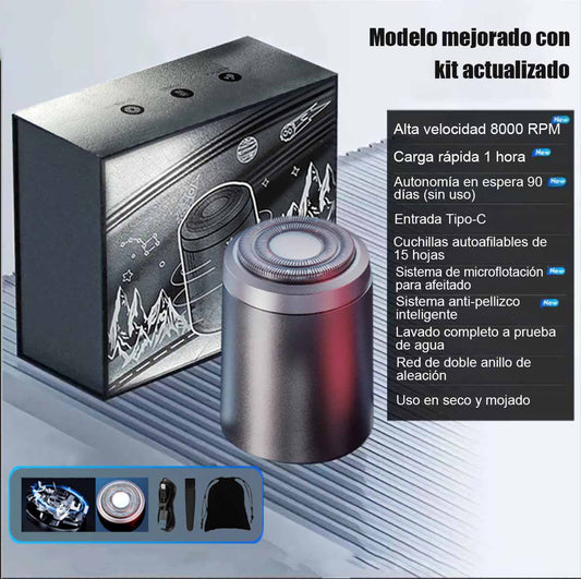 Afeitadora eléctrica mini recargable, lavable en su totalidad, portátil para viajes y coche, diseñada para hombres.