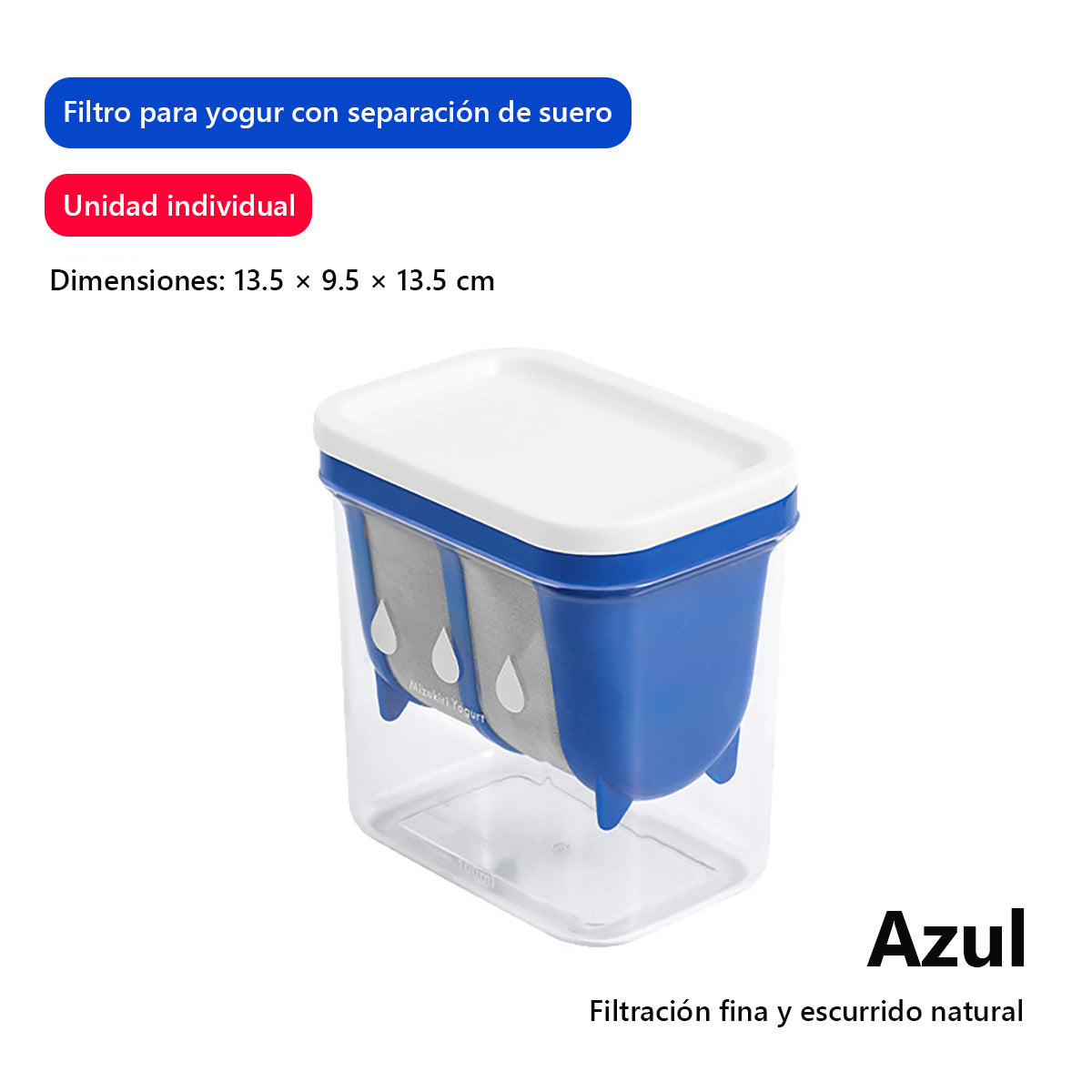 "Filtro para yogur, colador de queso y leche de soja, malla filtrante para hacer yogur griego casero, separador de suero para cold brew lácteo