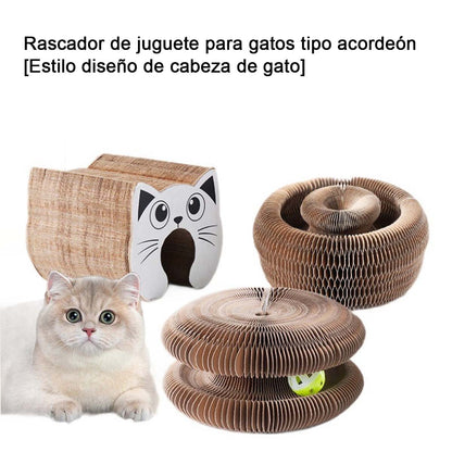 Rascador tipo cama para gatos, resistente al desgaste y sin dejar migas, juguete para juego autónomo y alivio de aburrimiento, tabla de arañado de cartón corrugado.