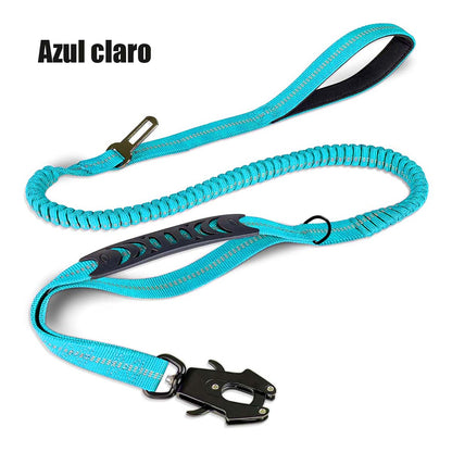 "Correa para perros medianos y grandes para coche, antiescape, antiexplosión, retráctil con amortiguación, cómoda y segura."