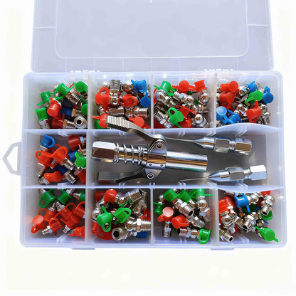 Cutie pentru unsoare cu duze de alimentare și mâner dublu