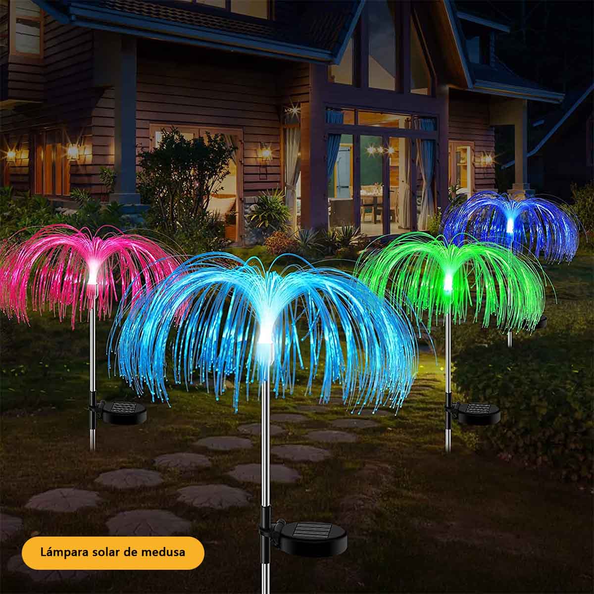 Linterna Solar de Medusa - Efecto Luz Fireworks para Decorar tu Jardín Mágico